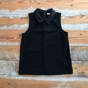 Sleeveless Madewell Top with Silk Collar